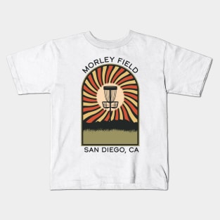 Morley Field San Diego, CA | Disc Golf Vintage Retro Arch Mountains Kids T-Shirt